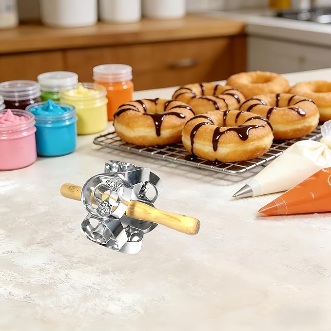 Donut Cutter with Hole Doughnut Cutter Pastry Lattice Roller Cutter Donut Maker for Baking Efficient Tool for Dessert Shops Home Bakers Great for Dough Cutting Tasty Pastries