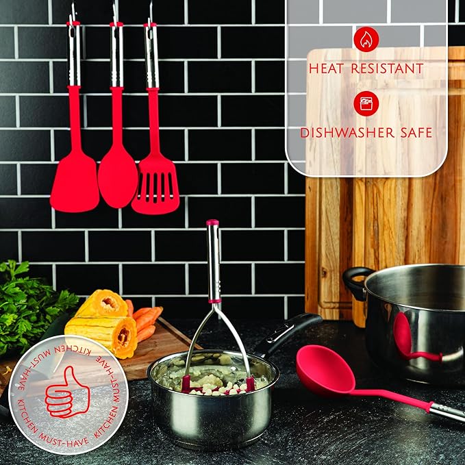 Kitchen Utensils Set 35 PCS Cooking Utensils Set, Nonstick and Heat Resistant Nylon Stainless Steel Silicone Spatula Set - Kitchen Gadgets Home Essentials Kitchen Accessories, Apartment Must Haves - Image 3