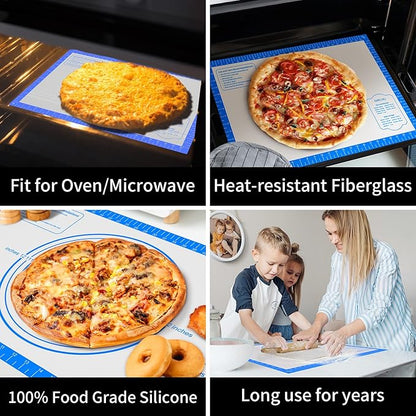 Silicone Pastry Mat for Dough Rolling,Silicone Baking Mat with Measurement for Baking Pie Crust, Pizza & Cookies, Non stick & Non Slip Silicone Mat - Image 6