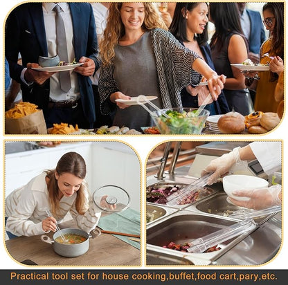 6 Pieces Plastic Serving Utensils Set Including 3 Pcs 1 oz Small Ladle and 3 Pcs Tong Acrylic Long Handle Ladle for Serving Sauce, Soup, Dressing, Punch Bowl, Gravy for Party Banquets Catering(Clear) - Image 6