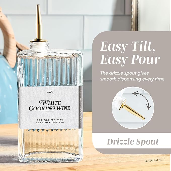 COOK WITH COLOR Olive Oil Dispenser Bottle - 4 Pk Glass Oil Dispenser for Kitchen - Condiment, Coffee Syrup & Vinegar Dispenser, Olive Oil Cruet, Includes 8 Auto Pourer Spouts - Image 7