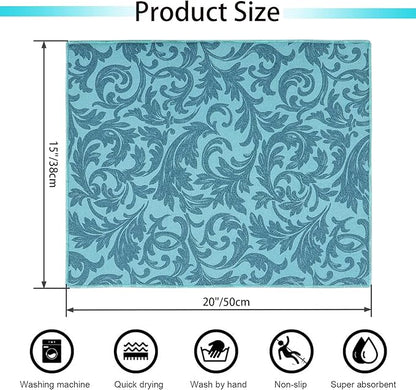 Dish Drying Mat For Kitchen Counter,4 Pack,Large Size 20"X15",Ultra Absorbent Microfiber Drying Mat,Dishes Drainer Pad (4) - Image 2