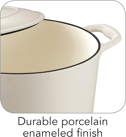 Tramontina Bestow Enameled Cast Iron Dutch Oven Pot with Lid, Round 5.5-quart, Matte White - Image 5