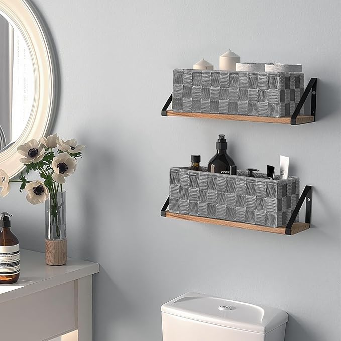 Posprica Woven Baskets, Storage Baskets for Organizing (Set of 8), Cube Baskets Bin Container Matching Storage Boxes Organizers for Pantry, Office, Shelves, Media-room - Image 7