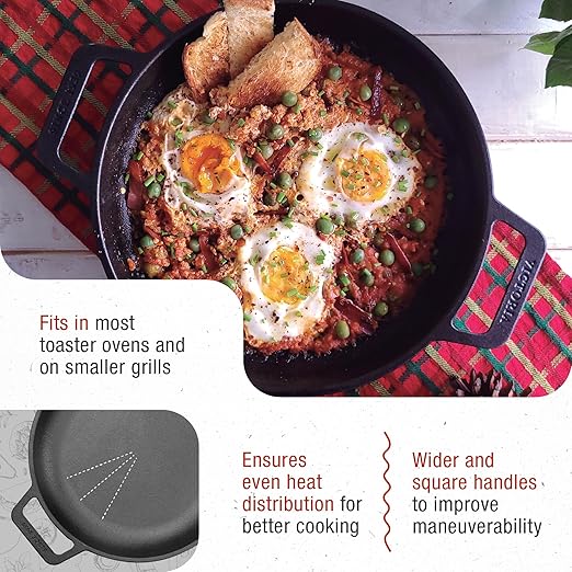 Victoria Cast Iron Round Skillet with Double Loop Handles, Made in Colombia, 10 Inches - Image 4