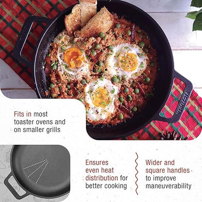 Victoria Cast Iron Round Skillet with Double Loop Handles, Made in Colombia, 10 Inches - Image 4