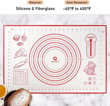Silicone Pastry Baking Mat Dough - 16x24Inch Large Non Stick Slip Cookie Bread Rolling Mats Sheet, Kitchen Counter Kneading Cooking Board Pad Matt with Measurement for Pie Pizza Cookies Fondant Making - Image 2