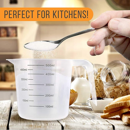 U.S. Kitchen Supply Plastic Measuring Cups with Handles - 16 oz (500 ml) Liquid Measuring Cup Set of 6 - Clear Microwave Safe Kitchen Cups - Measure in mL or Ounces, Measurement Cup for Cooking - Image 4