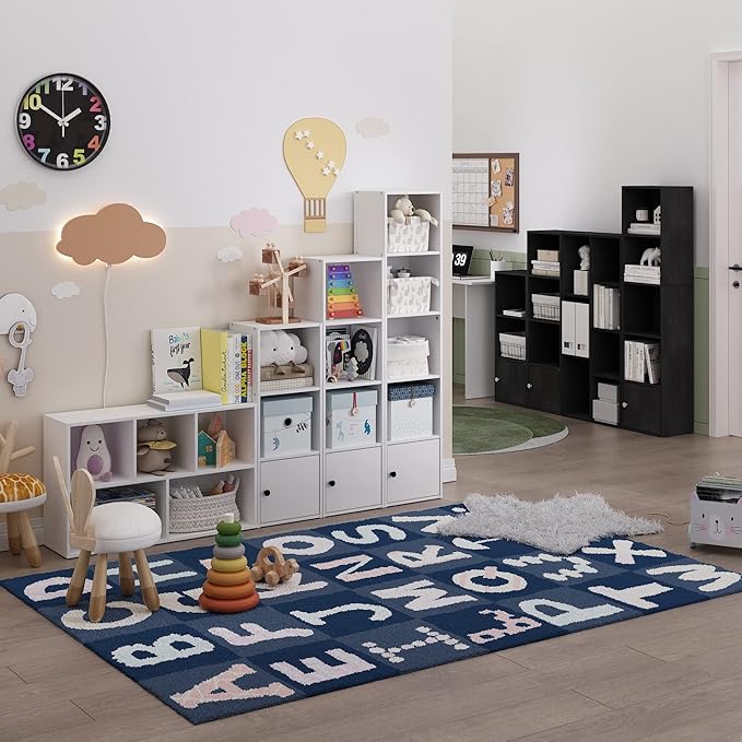 Furinno Luder Shelf Bookcase with 1 Door Storage Cabinet, Blackwood - Image 4