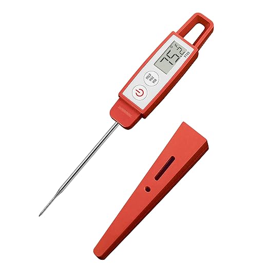 Lavatools PT09C Super-Quick Commercial Grade Digital Thermometer for Cooking, Meat, Candy, Candle, Liquid, Oil, 3" Compact Probe, Splash Proof, °C/°F Toggle, Hold Function - Sambal by Lavatools