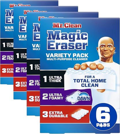 Mr. Clean Magic Eraser | All Purpose Cleaner | Variety Pack | 6ct, Pack of 4 by MrClean