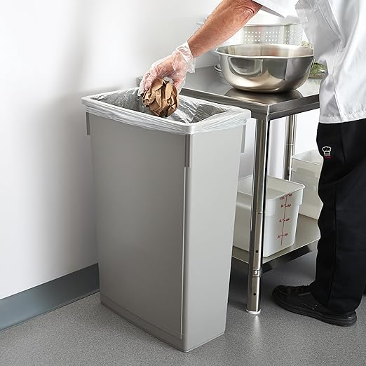 Winco PTC-23SG Slender Trash Can, 23-Gallon, Gray,Medium - Image 4