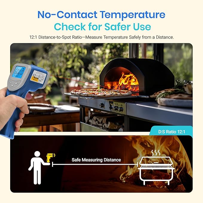 Etekcity Infrared Thermometer Upgrade 774, Heat Temperature Temp Gun for Cooking, Laser IR Surface Tool for Pizza, Griddle, Grill, HVAC, Engine, Accessories, -58°F to 842°F, Blue - Image 4