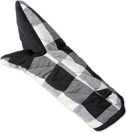 DII Buffalo Check Kitchen Collection, Classic Farmhouse Kitchen Set, Oven Mitt, Black & White, 2 Piece