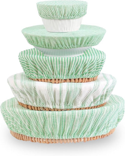 Reusable Bowl Covers, 5 Size Stretch Cloth Bowl Covers for Bread Proofing, cloth Fabric bowl Cover for Food Fruits Leftover (Q)