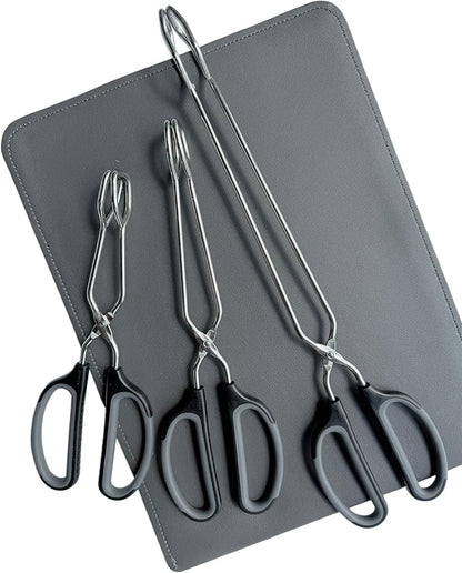 HINMAY Stainless Steel Scissor Tongs Cooking Tongs Set, Set of 3 (Black Handle, 10" 12" 16") - Image 8