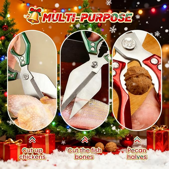 Multifunctional Heavy-Duty Kitchen Shears,Kitchen Shears for Cutting Chicken,Kitchen Scissors for Food, Japanese High-Carbon Steel Culinary Shears,for Chicken,Bone Cutting,Christmas Gifts (Gold)