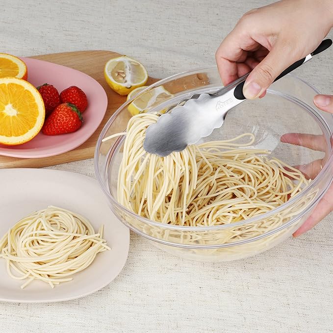Hotec Mini Stainless Steel Kitchen Tongs for Cooking - 7-Inch Small Serving Tongs Metal Food Tongs Non-Slip Grip - Image 6