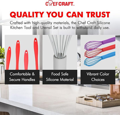 Chef Craft Premium Silicone Wire Cooking Whisk, 10.5 inch, Gray - Image 6