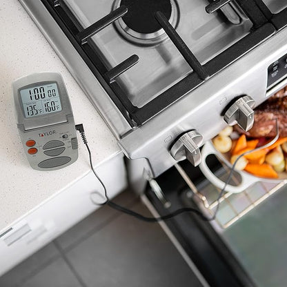 Taylor Programmable Instant-Read Wired Probe Digital Meat Thermometer, Stainless Steel for BBQ, Grill, Kitchen Cooking, Accurate Temperature Readings - Image 6