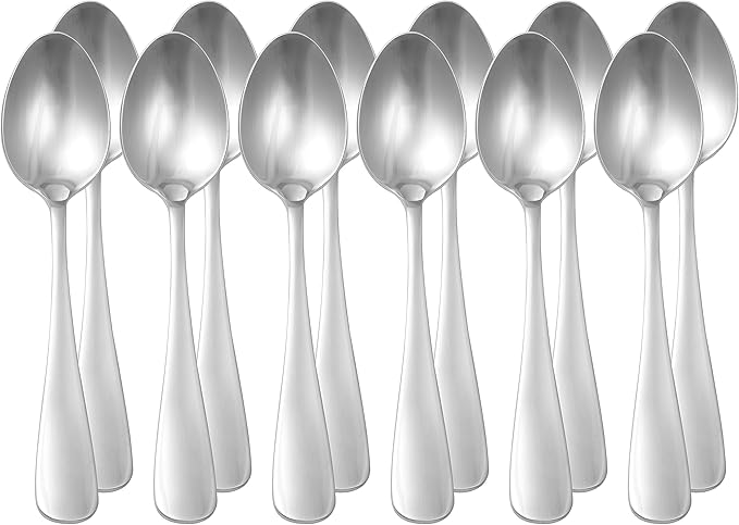 Amazon Basics Stainless Steel Dishwasher Safe Dinner Spoons with Round Edge, Large Tablespoons, 7.9 inches, 120 Count Total, Silver, 10-Pack of 12 - Image 3