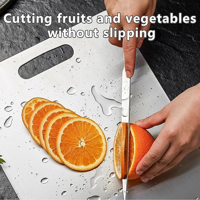 Titanium Cutting Board, 3 PCS Titanium Cutting Boards for Kitchen, Non Toxic, Double-Sided Food Grade Chopping Board for Outdoor Camping(15.6" x 11", 13" x 9.3", 11.8" x 7.8") - Image 6