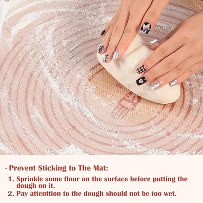 Non-slip Silicone Pastry Mat Extra Large with Measurements 28''By 20'' for Silicone Baking Mat, Counter, Dough Rolling, Oven Liner,Fondant/Pie Crust By Folksy Super Kitchen Red - Image 5