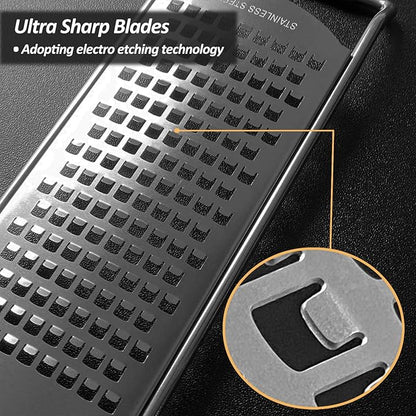Professional Zester Grater Coarse for Cheese, Carrot, Ginger, Coconut, Nuts and Horseradish, Kitchen grater with Razor-Sharp Stainless Steel Blade (Coarse) - Image 4