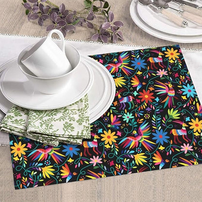 Mexican Folk Art Otomi Dish Drying Mats for Kitchen Counter, Absorbent Microfiber Washable Drying Pad, Decorative Cute Kitchen Mat for Sink & Dining Area, Gifts for Christmas, Home Decor, 16x18 inch