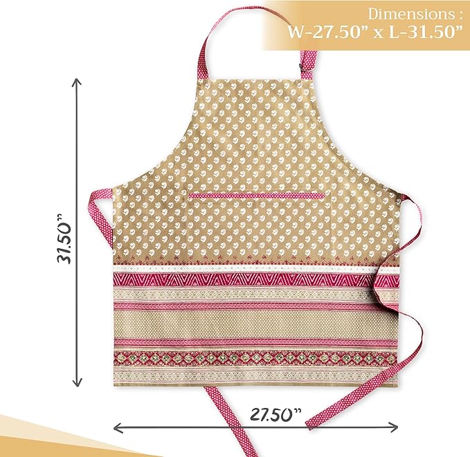 Maison d' Hermine 100% Cotton Apron for women with Pocket Kitchen Chef Apron for Men Cooking Mothers Day Gifts