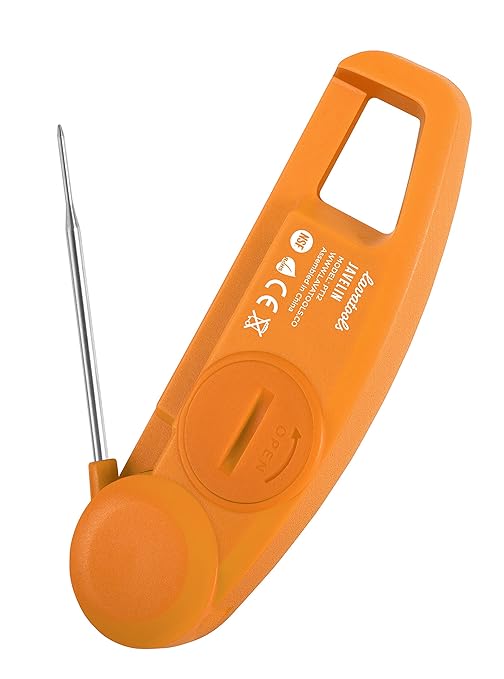 Lavatools Javelin® Ultra-Fast 3-Second Digital Instant Read Meat Thermometer for Grill and Cooking, 2.75" Probe, Compact Foldable Design, Large Display, IP65 Water Resistant, NSF Certified – Tangerine - Image 3