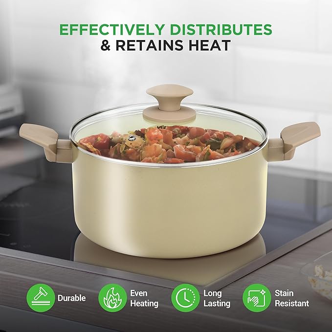 Nutrichef 54-Piece Marble Non-Stick Cookware and Bakeware Set, Professional Home Kitchen Collection with Multi-Sized Pots and Pans Set, and Heat-Resistant Tools - Image 4