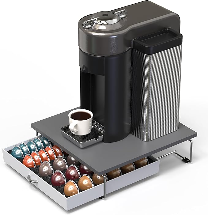 Deco Brothers Supreme Vertuoline Drawer, Holds with 30 Big or 60 Small Vertuoline Pods, Grey - Image 8
