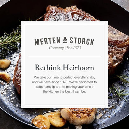 Merten & Storck Pre-Seasoned Carbon Steel 8” Frying Pan Skillet,Use on Induction,Stove and Grill,Durable,Even-Heating,for Searing,Grilling,Oven Use,and Campfire,Indoor/Outdoor,(Pack of 6)