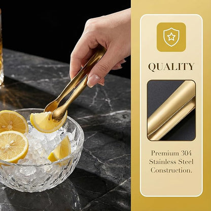 6 PCS Gold Sugar Tongs Set – 304 Stainless Steel Mini Tongs for Tea Parties, Desserts & Sugar Cubes | Elegant, Dishwasher Safe, Rounded Edges - Image 4