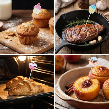 4 Pcs Stainless Steel Cake Testing for Baking, 7.3“, 6.5" Length Cake Testing Sticks, Cute Dessert Decor Cake Test Baking Stick for Cupcakes,Bread,Pastry,Cookie,Brownies