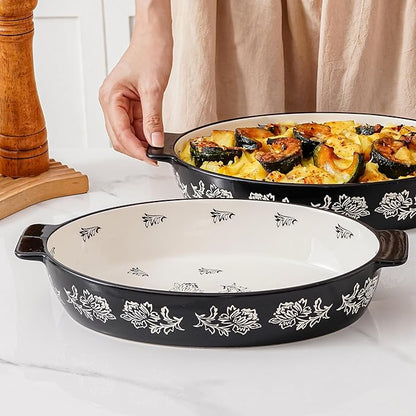 Wisenvoy Casserole Dish Baking Dish Ceramic Au Gratin Baking Dish Lasagna Pan Oval Casserole Dishes for Oven - Image 3