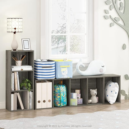 Furinno LUDER Book Shelf, 3-Cube Bookshelf, Bookcase with Open Shelves, 9.3 x 12 x 31.5, Easy Assembly, for Living Room, Bedroom, Home Office, French Oak - Image 2