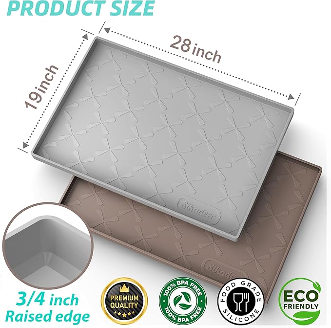SIKADEER 28" x 19" Under Sink Mat Waterproof, Silicone Mat Kitchen Drawer Shelf and Cabinet Liner, Sink Protector for Kitchen Organizers and Storage, Boot Tray Pet Food Mats - Image 3