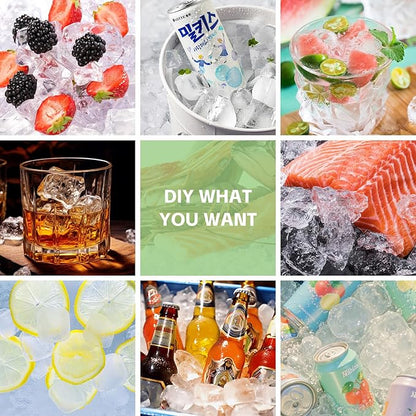 Silicone Ice Cube Tray with Locks Lids, Easy Release Flexible 15 Square Ice Trays for Freezer, Stackable & Reusable Ice Cube Mold for Whiskey, Cocktails, Baby Food, BPA Free, 2 Pack (Green)