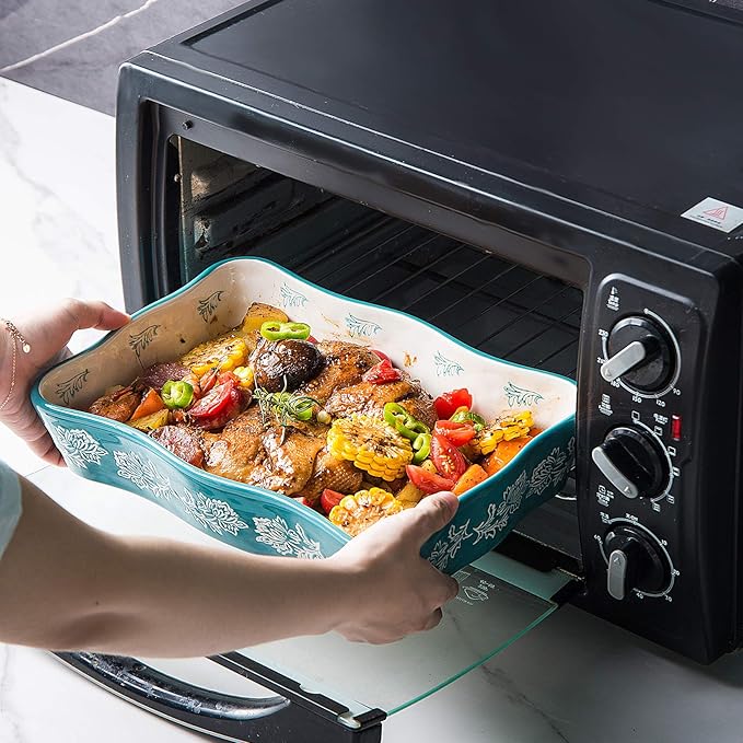 Baking Dish Casserole Dish Ceramic Lasagna Pan 2-Pcs Bakeware Sets Baking Dishes Baking Set Baking Dish Set - Image 3
