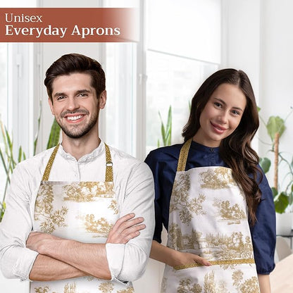 Maison d' Hermine 100% Cotton Apron for women with Pocket Kitchen Chef Apron for Men Cooking Mothers Day Gifts