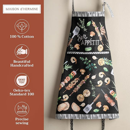 Maison d' Hermine 100% Cotton Apron for women with Pocket Kitchen Chef Apron for Men Cooking Mothers Day Gifts - Image 2