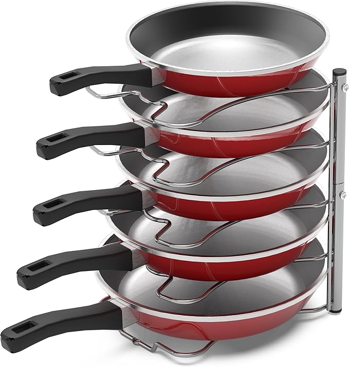 Simple Houseware Cabinet Pantry Pot and Pan Organizer Holder Rack, Chrome - Image 5