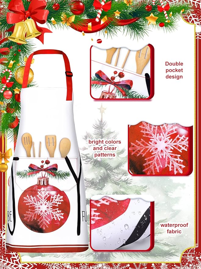 Geetery 4 Pcs Chicken Aprons for Women Rooster Print Apron Waterproof Adjustable for Kitchen Cooking - Image 5