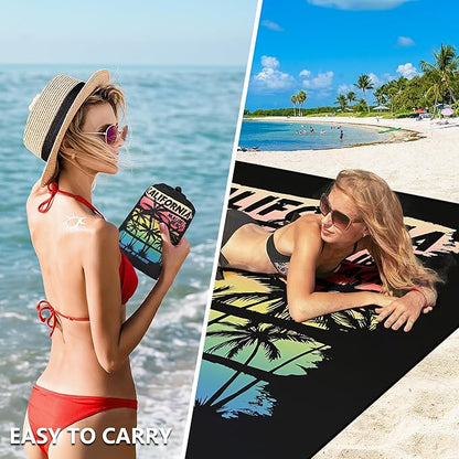 HIHOHO Beach Blanket Waterproof Sandproof Extra Large Beach Mat 79" X 83"/120"x108"for 1-8 Adults Quick Drying Durable Outdoor Picnic Mat for Beach Travel Camping Hiking