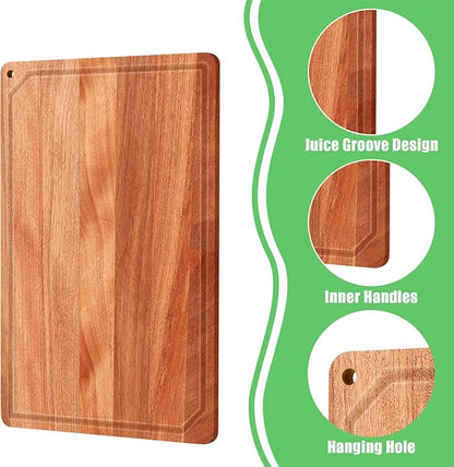 Eaasty 12 Set Extra Large Plain Cutting Board Bulk Heavy Duty Wood Cutting Boards Set with Juice Groove for Kitchen Wedding Housewarming Crafts Gifts, Pre Oiled (9.5" x 13.5",Walnut)