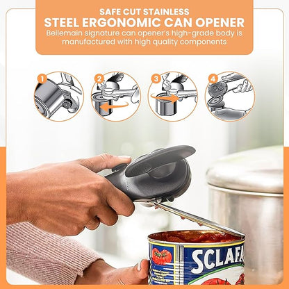 Bellemain- Safe Cut Stainless Steel Ergonomic Can Opener, Manual, Smooth Edge Perfect For Home Chefs and Restauraunts - Image 6