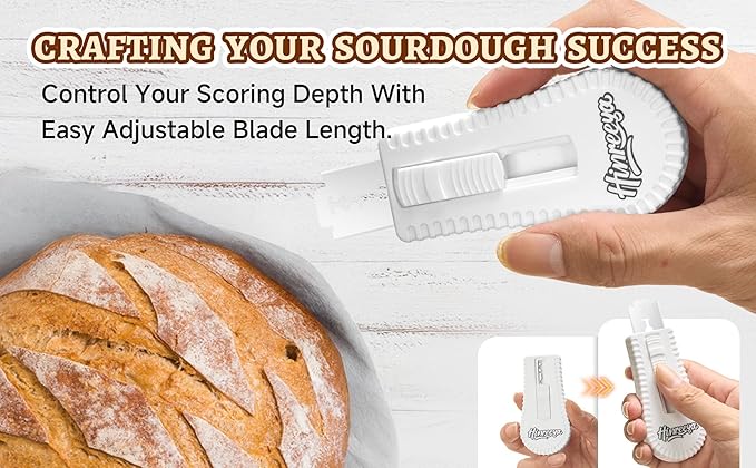 Bread Lame with Magnetic Push-Pull Design, Sourdough Scoring Tool with 5 Replaceable Blades, Ergonomic ABS Handle for Creative Baking Designs, Ideal for Sourdough, Artisan Bread & Baguettes