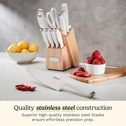 Cuisinart Block Knife Set, 12pc Cutlery Knife Set with Steel Blades for Precise Cutting, Lightweight, Stainless Steel, Durable & Dishwasher Safe, C77SSW-12P - Image 3